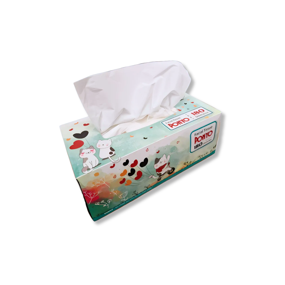 Facial Tissue Box Ponyo, 2-Ply — 180 Sheets